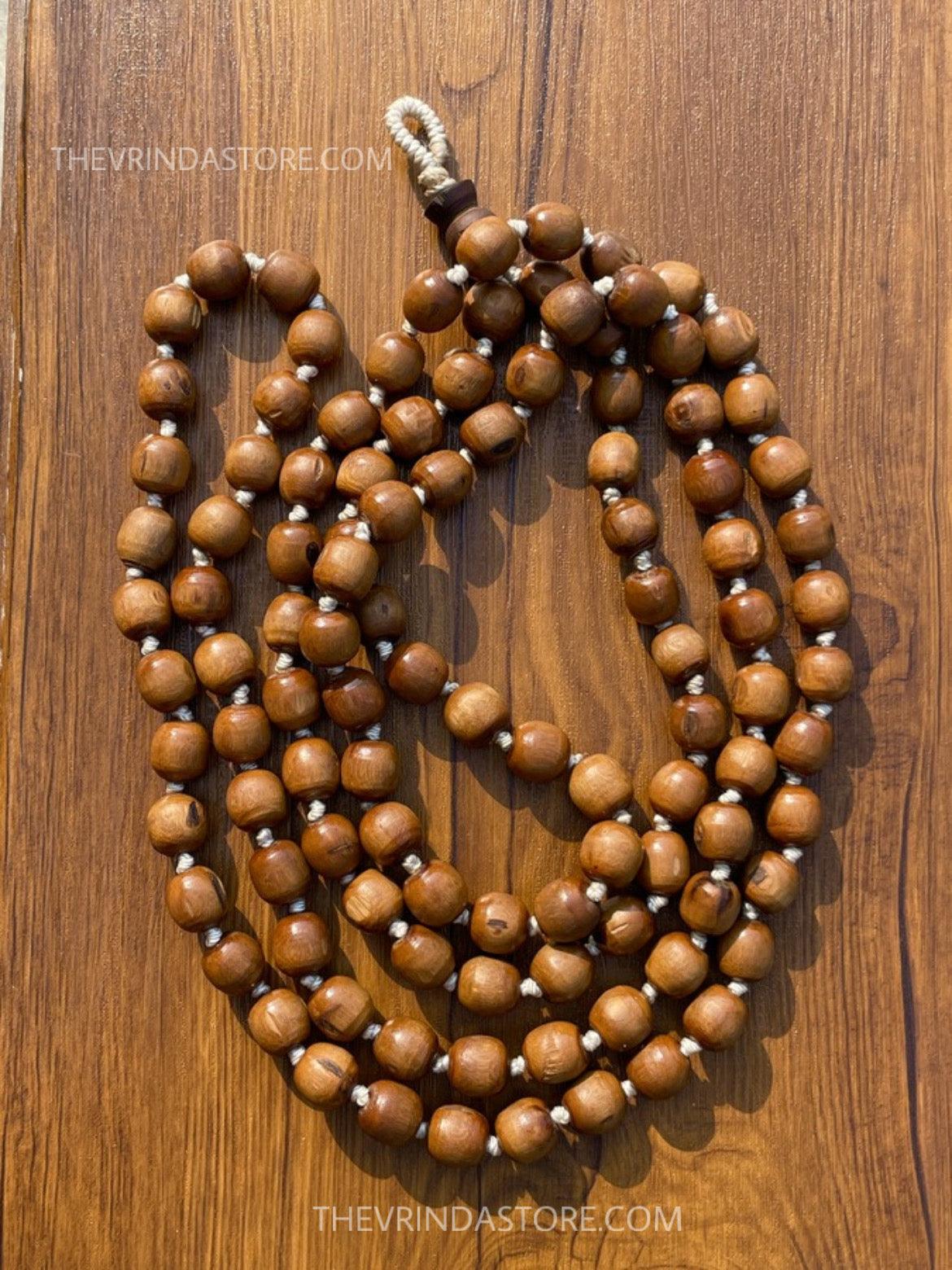 108+1 Brown Beads Original Tulsi Japmala(Size 15-16 mm)